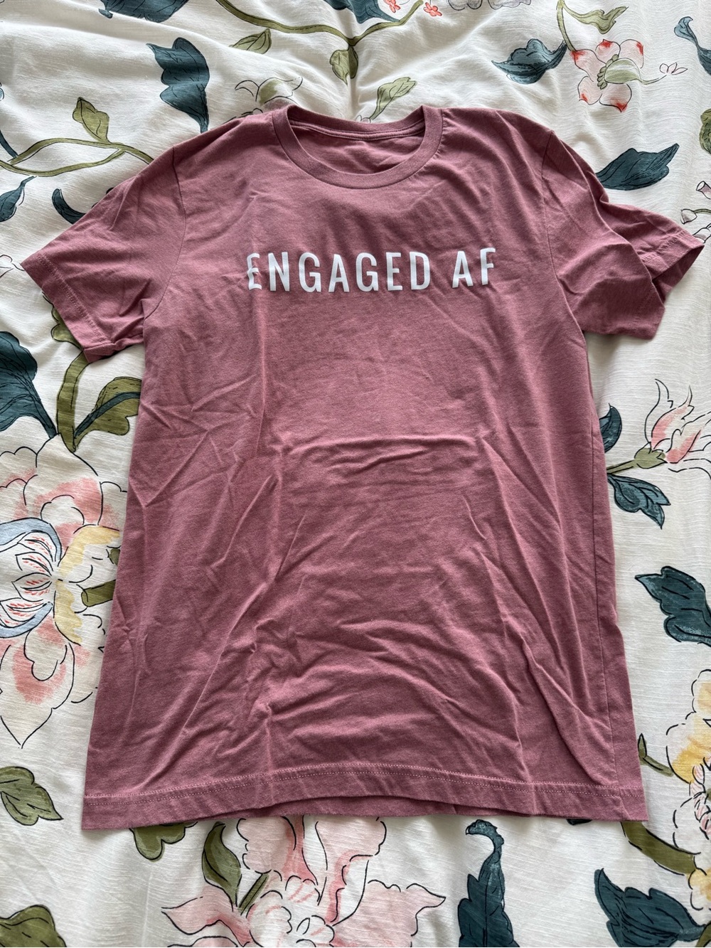 Engaged AF Short Sleeve Tee - Mauve Pink